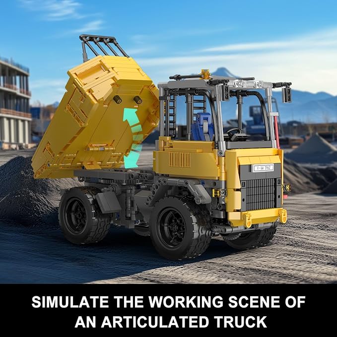 Mould King 17092 Articulated Dump Truck Building Set Engineering Vehicle with Battery and Remote Control Collectible Set for Adults (1230 Pieces)