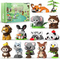 HIGH GODO 12 Pack Animal Party Favors Building Sets Mini Animals Building Blocks Decor Model Kits Goodie Bags Stuffers Classroom Small Prize Toys Gifts for Adults Teens Age 14+