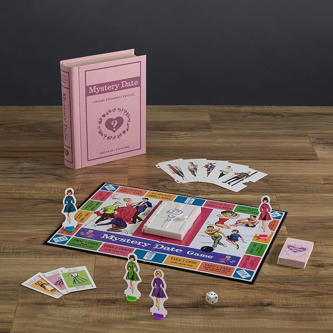 WS Game Company Mystery Date Vintage Bookshelf Edition Vintage Board Games Collection Fabric Box Retro 1960s Family Game Night Favorite Ages 8+