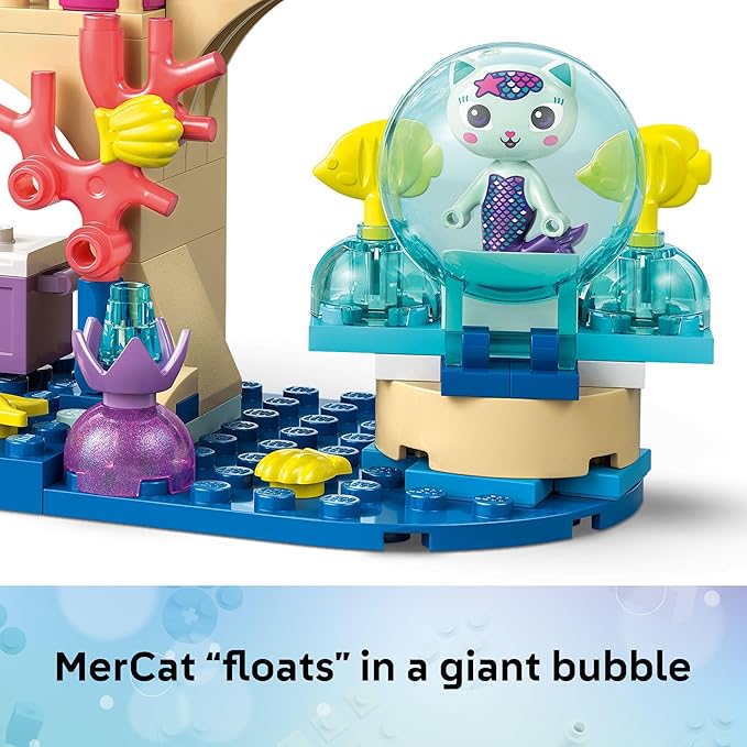 LEGO Gabby’s Dollhouse Mermaid Gabby’s Aquarium Adventure Building Blocks - Pretend Play &amp Learning Toy for Girls &amp Boys Ages 4+ - Includes Mercat Mini Dolls - Gift Idea for Birthdays - 11204