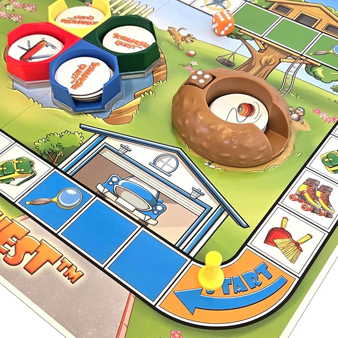 Scavenger Quest Board Game Fun for Kids and Adults 2-4 Players Ages 5+ Skill-Building &amp Educational Family-Friendly Outdoor Themed Seek-and-Find Game.