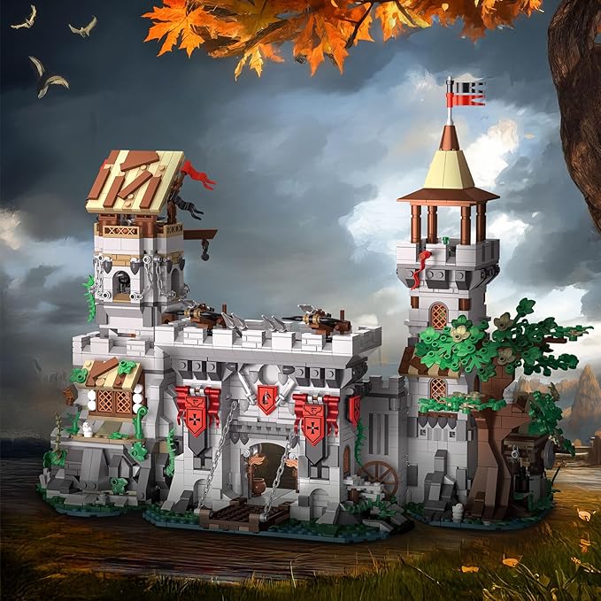 Medieval Castle Building Set for Adults Boys Girls 14+ Vintage Medieval House Model 3 in 1 Medieval Castle Toy Building Set Halloween Home Decor Birthday Gift (2568 Pieces