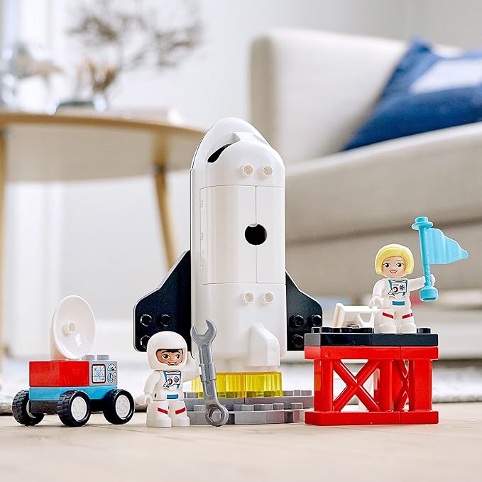 LEGO DUPLO Town Space Shuttle Mission Rocket Toy 10944 Set for Preschool Toddlers Age 2-4 Years Old with Astronaut Figures