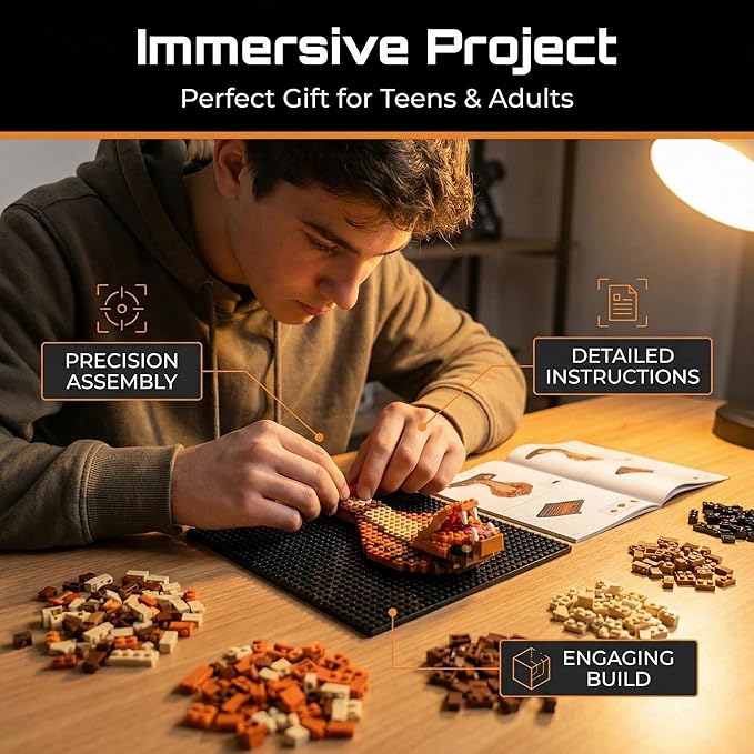 LMGOV Snake 3D Wall Art Micro Mini Building Blocks Set for Adults Animal Display Model for Wall or Tabletop Decor 1518 Pieces Micro Bricks with Instructions Creative Gift for Teens &amp Adult