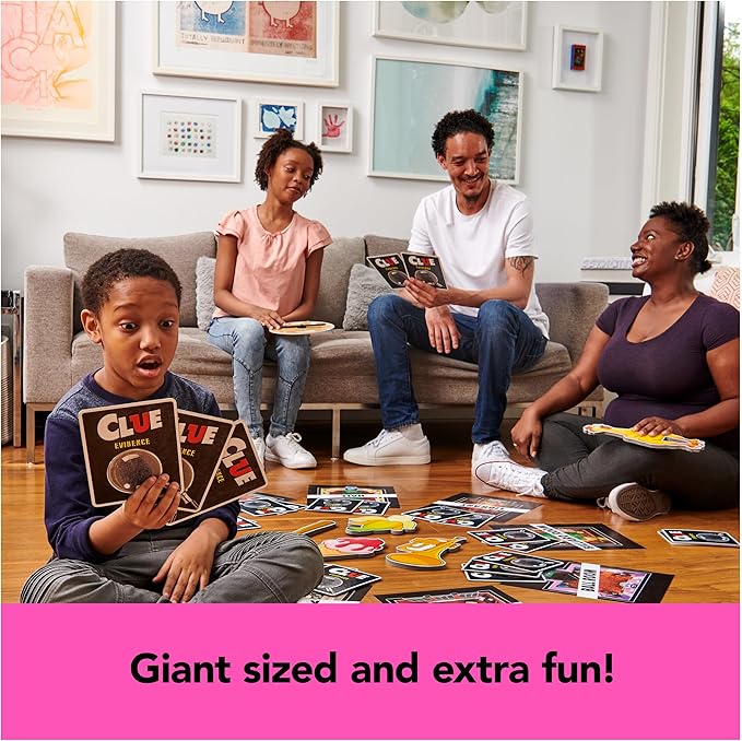 Spin Master Games Clue Giant Edition Family Game for Indoor &amp Outdoor Fun with Big Oversized Board for Family and Kids 2-4 Players Ages 6 &amp Up