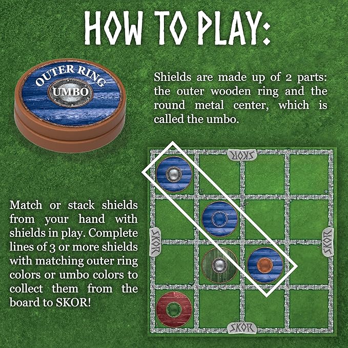 MindWare Skor: A Stacking Strategy Board Game for Kids Ages 6 &amp Up - Family-Friendly Color-Matching Shield-Collecting Games for Families &amp Classrooms - 2 to 4 Players 30-Min Playtime