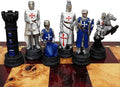 Medieval Times Crusades Set of Chess Men Pieces NO Board (Blue and White Maltese)