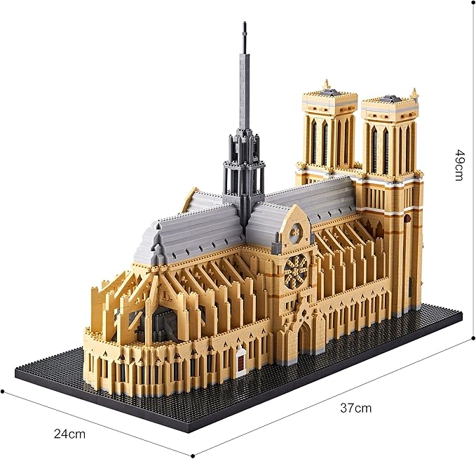 Architecture Series Mini Bricks for Adults and TeensFrance Notre Dame de Paris Mini Building Blocks SetMicro Blocks Set7380 PCSLandmark Model