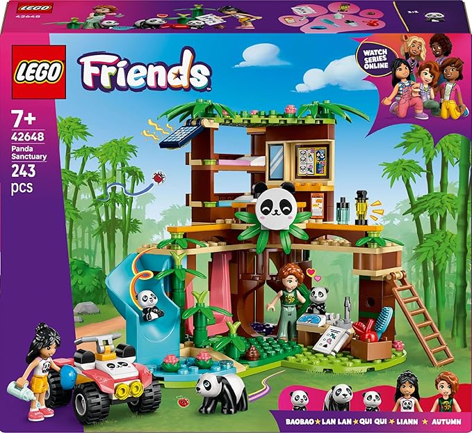 Lego 42648 Friends Panda Sanctuary Toy Birthday Present Blocks for Girls Boys Children 7 8 9 Years Old Elementary School Animals Science Mother Father