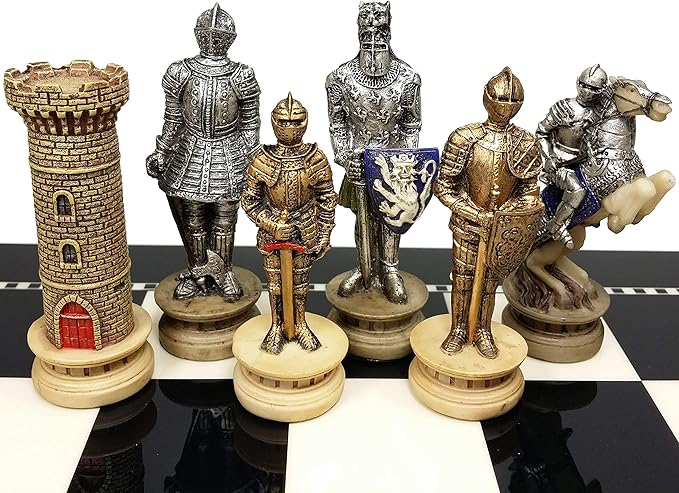 32 Piece Themed Set of Chess Men Pieces - NO Board (Armored Knights)