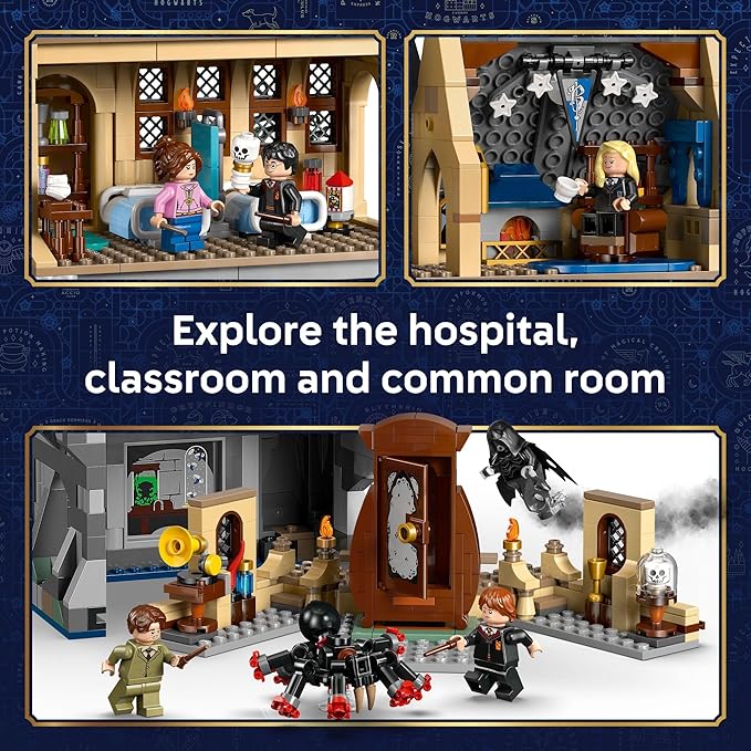LEGO Harry Potter Hogwarts Castle: Hospital Wing Building Toy for Girls &amp Boys - Pretend Play Set for Kids Ages 9+ - W/7 Minifigures &amp Wolf Patronus Toy Figure - Gift Idea for Birthdays - 764