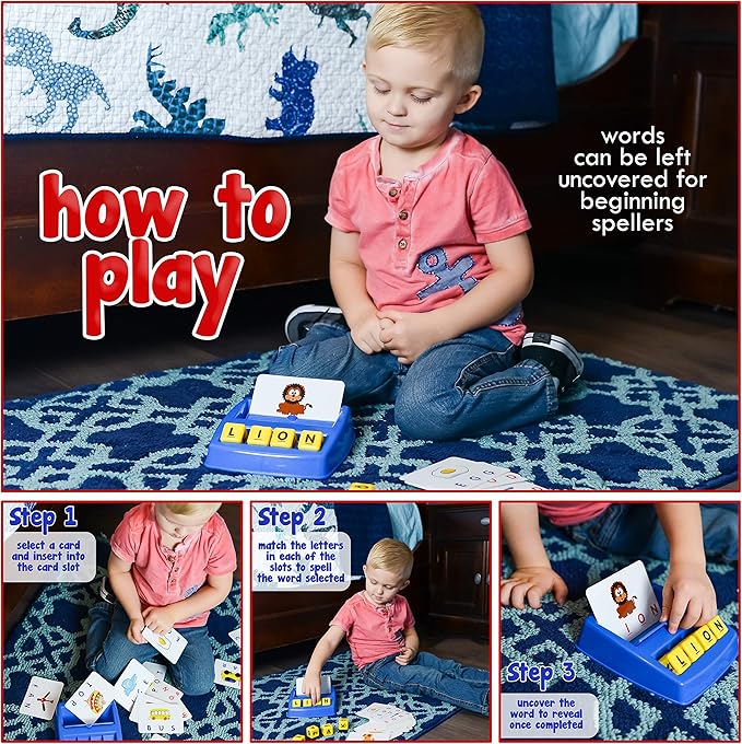 Little Treasures Matching Letter Game Teaches Word Recognition Spelling and Increases Memory 3 Years and Up