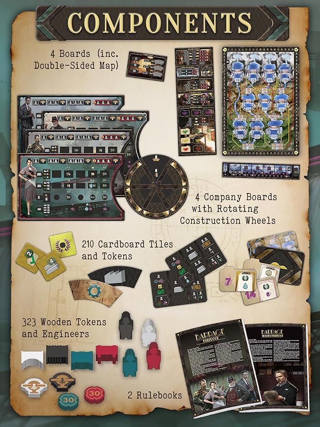 CrowD Games | Barrage: Base Game | 1-4 Players | Ages 14 and up | Strategy Board Game | Worker Placement | Engine Building | Network and Route Building | 60-120 min Playtime