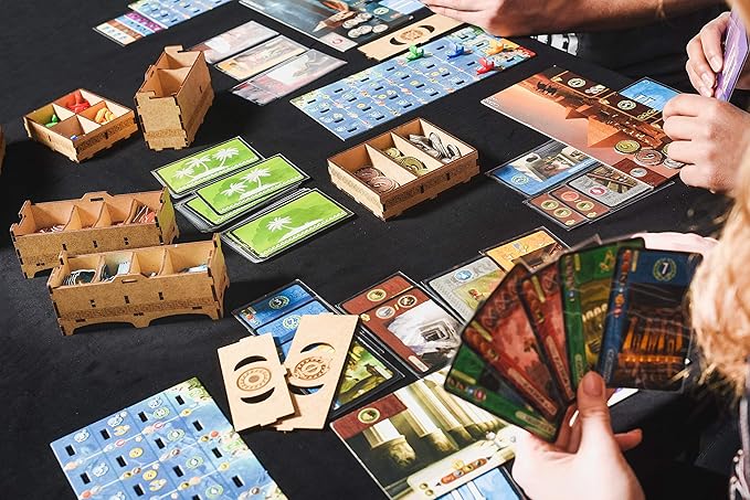 TowerRex Organizer for 7 Wonders 1st Ed and Cities Armada Leaders Expansions Storage Insert for Board Game Accessories Upgrade