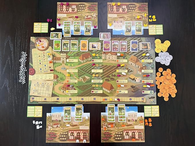 Stonemaier Games: Viticulture: Bordeaux Expansion by Jamey Stegmaier | Add to Viticulture (Base Game) | A New Board Featuring Updated Graphics Layout and New Mechanism | 1-6 Players 90 Mins
