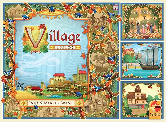 Village Board Game Big Box Edition - Includes All Expansions &amp Promos! Medieval Farming Strategy Game Family Game for Kids &amp Adults Ages 12+ 1-5 Players 60-120 Min Playtime Made by Eggert