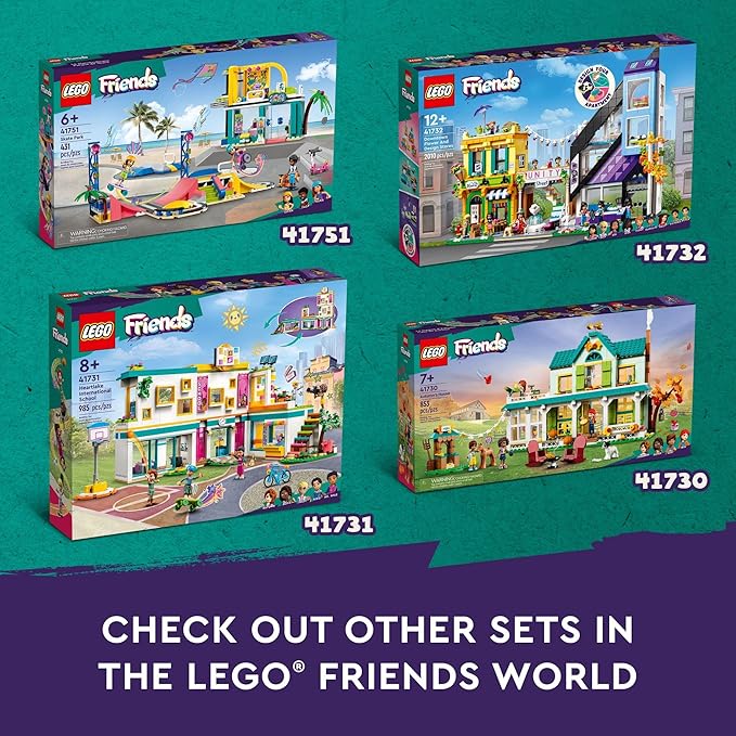 LEGO Friends Heartlake International School Playset Building Toy for Girls Boys with 5 2023 Character Mini-Dolls &amp Accessories Pretend Play School Classroom Building Kit Birthday Gift Idea 417
