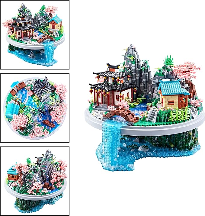 7626 PCS Micro Building Blocks Set Chinese Peachtree Model for Adults Decorative Creative Present for Adult Age of 14+ Cherry Blossom Tree Building Set