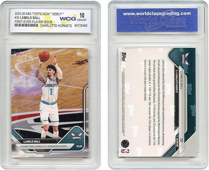 2025-26 NBA Topps Now Debut LAMELO Ball 1st Issue NBA Topps Now Card #30 - Graded GEM-Mint 10