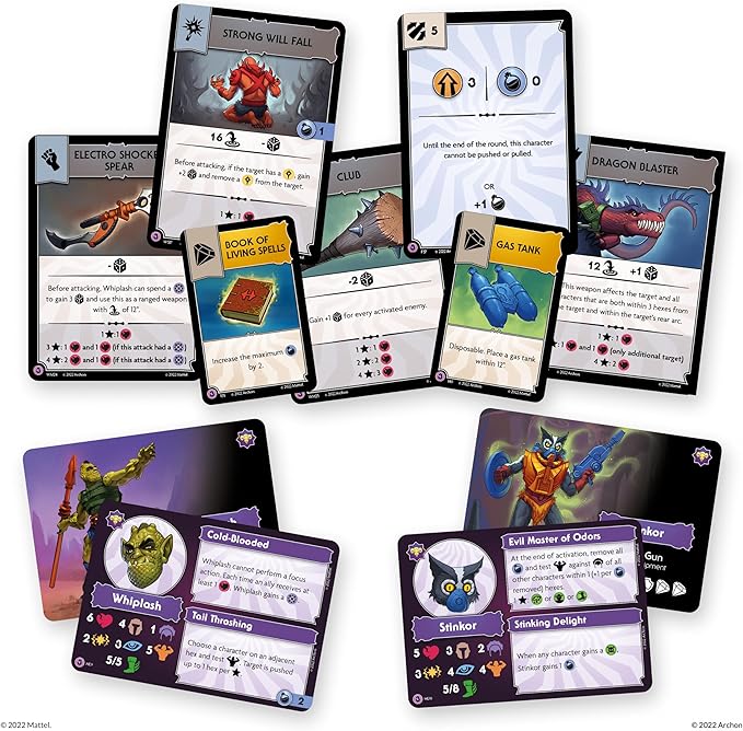 Battleground RPG Expansion Set - Wave 3 Evil Warriors Faction - Includes 2 Character Minis Whiplash and Stinkor Terrain Rules and More - for Ages 14+