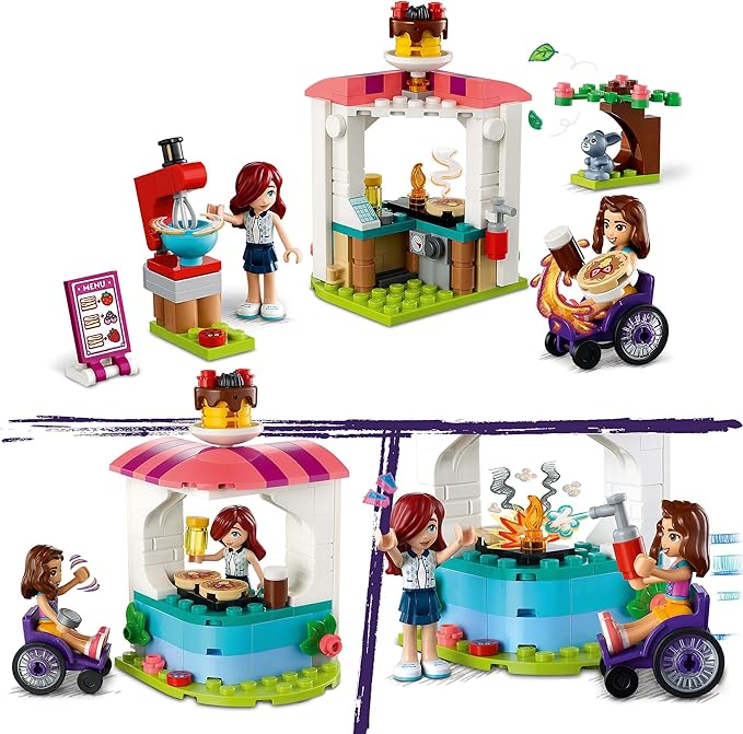 Lego Friends 41753 Pancake Shop Set Creative Toy for Boys and Girls from 6 Years with Paisley and Luna Mini Dolls and Rabbit Figure Gift for Children