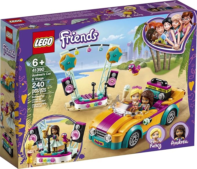 LEGO Friends Andrea’s Car &amp Stage Playset 41390 Building Kit Includes a Toy Car and a Toy Bird (240 Pieces)