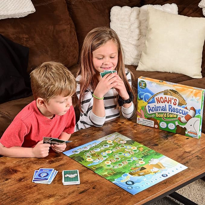 Noah’s Animal Rescue - Cooperative Noah’s Ark Animal Bible Story Board Game for Kids Ages 4+ No Reading Required and Easy to Learn Perfect for Family Game Night