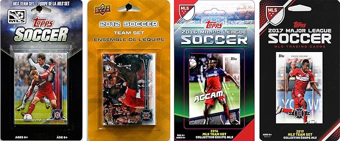 C&ampI Collectables MLS Chicago Fire Men's 4 Different Licensed Trading Card Team Sets White