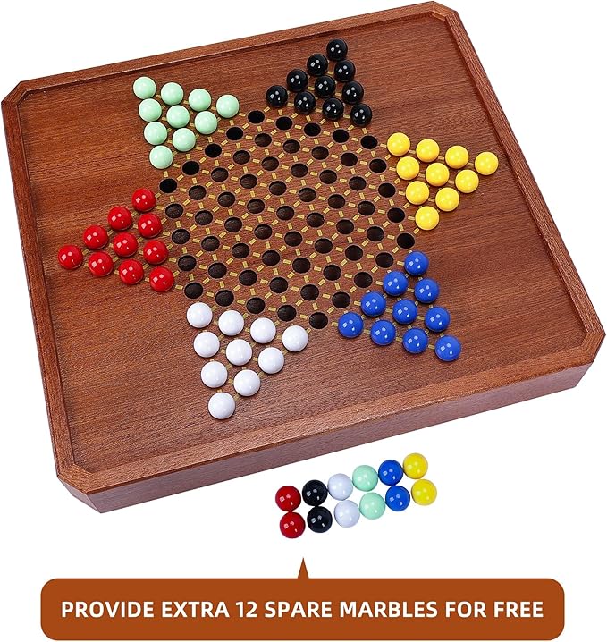 2 in 1 Magnetic Chess Set &amp 72 Marbles Chinese Checkers Board Game Set 12 Wooden Board Game with Storage Drawer Portable Travel Board Games for Adults Kids and Beginners