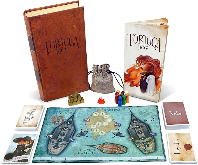 Facade Games Tortuga 1667 Board Game Treasure Plunder Game of Cards Strategy Deceit and Luck for 2-9 Players