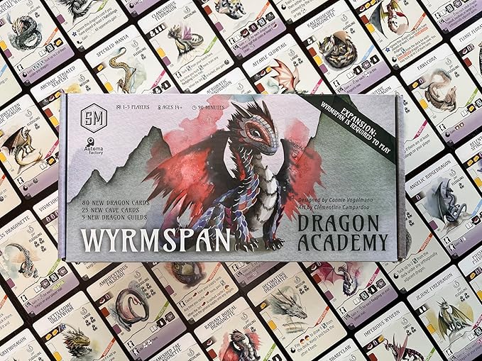 Stonemaier Games: Wyrmspan: Dragon Academy Expansion by Connie Vogelmann | Add to Wyrmspan Strategy Board Game | Discover Fledgling Dragons &amp Train Them for Fun New Abilities | 1-5 Players 120 Mi