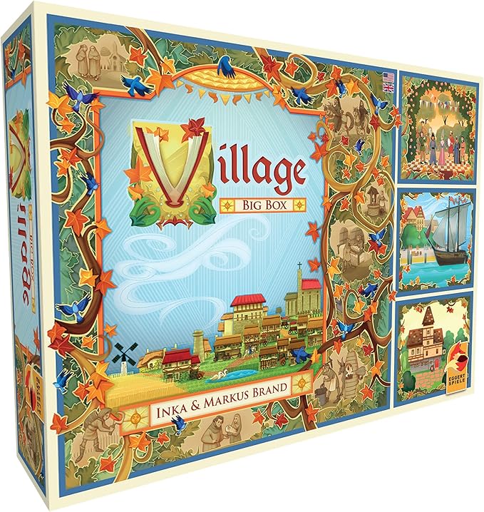Village Board Game Big Box Edition - Includes All Expansions &amp Promos! Medieval Farming Strategy Game Family Game for Kids &amp Adults Ages 12+ 1-5 Players 60-120 Min Playtime Made by Eggert