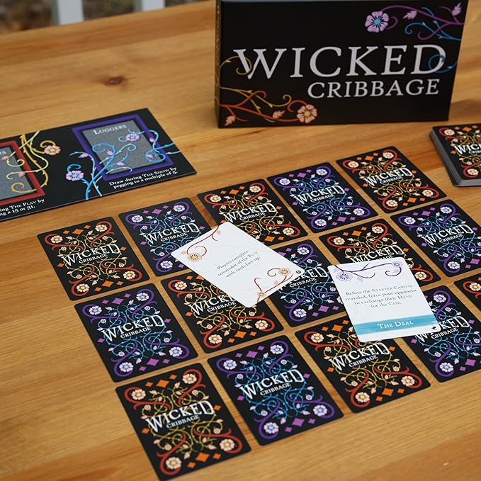 Wicked Cribbage | A Playful Twist On A Classic Game | 30-45 Minute Playtime | Ages 8+ | Quick Easy to Learn