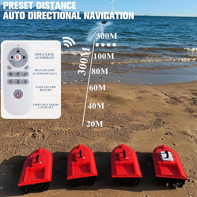 Jabo Dolphin High Speed RC Saltwater Fishing Surfer Bait Boat for Beach Fishing with Waterproof Hull GPS Auto Return (Dolphin)