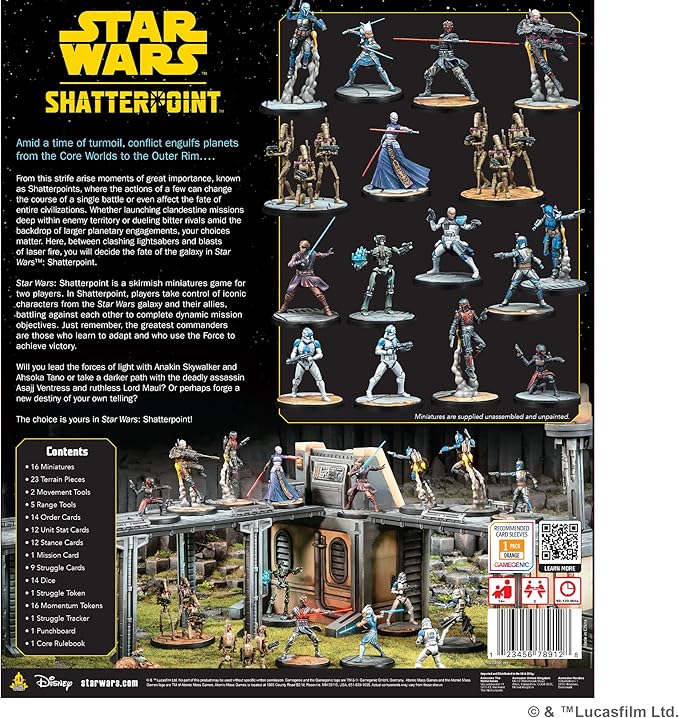 Asmodee Star Wars Shatterpoint Core Set - Unleash The Force in a Galaxy-Wide Adventure Tabletop Miniatures Strategy Game for Kids and Adults Ages 14+ 2 Players 90 Min Playtime