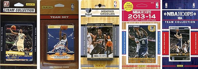 C&ampI Collectables NBA Memphis Grizzlies 5 Different Licensed Trading Card Team Sets Brown One Size
