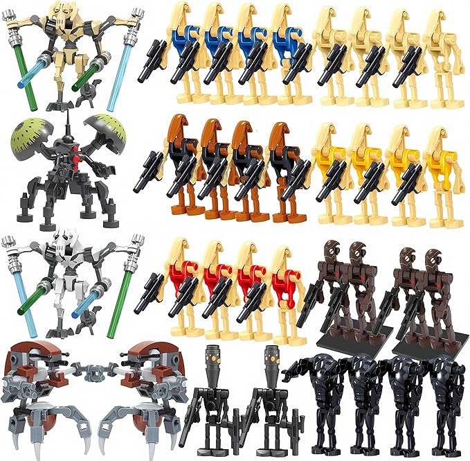 Toysvill Battle Robots Building Block Set 35 PCS Military Droid Minifigures with Weapons Construction Toy