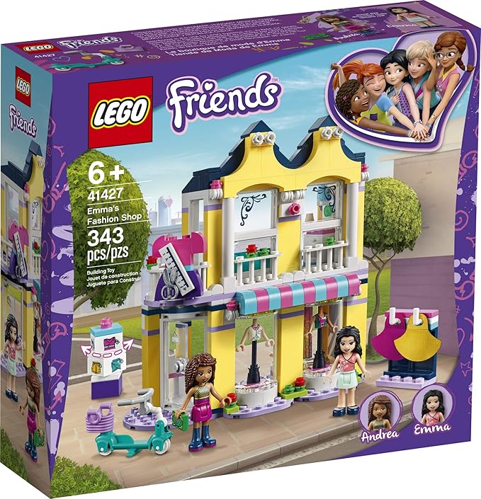 LEGO Friends Emma’s Fashion Shop 41427 Includes Friends Emma and Andrea Buildable Mini-Doll Figures and a Range of Fashion Accessories to Inspire Hours of Creative Fun (343 Pieces)