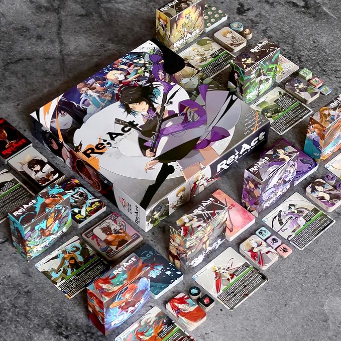 ReACT - The Arts of War - Board Game for 2 Players | 15-30 Mins Playtime | Original Anime Manga Artstyle | 1 vs 1 Fighting Dueling Card Game (Standard Edition)