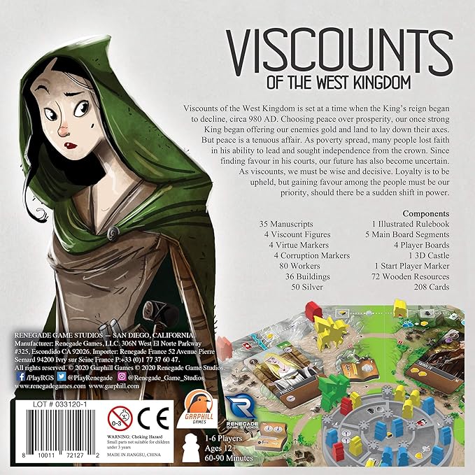Renegade Game Studios Viscounts of the West Kingdom Strategy Board Game 1-4 Players Ages 12+ 60-90 min Medieval Trilogy