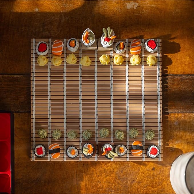 Sushi Chess Set - Sushi Themed Chess Set - 3D Printed Sushi Chess Board Sushi Board Game with Folding Board for Strategy Enthusiast and Family Strategy Game