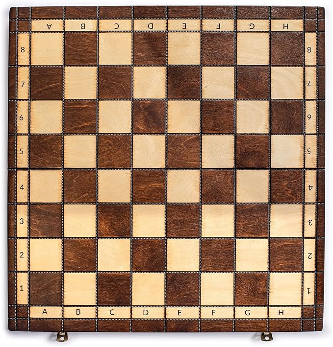 Husaria European International Chess Wooden Game Set King's Classic - 18-Inch Large Size Chess Set - Folding Board with Felt Bottom Chessmen