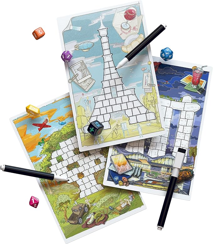 Roll to The Top - Journeys Base Game - Roll-and-Write Baord Game - 1 to 6 Players - 20 Minutes Play Time (Roll to The Top: Journeys (Base Game))