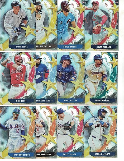 2025 Topps Baseball (Series 1) Stars of MLB Complete Insert Set (1-30) *Plus* The 2025 Topps (Series 1) NL/AL League Leader Set of (10) Cards! Loaded with Star Players!