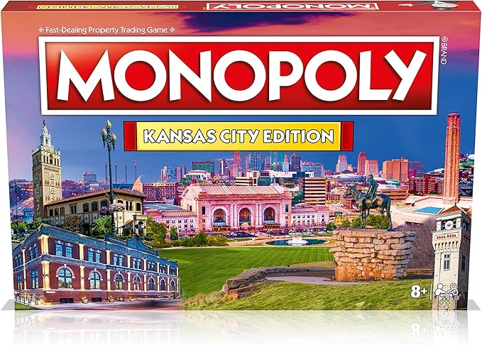 Monopoly Board Game Kansas City Edition: 2-6 Players Family Board Games for Kids and Adults Board Games for Kids 8 and up for Kids and Adults Ideal for Game Night