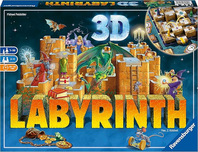 Ravensburger 3D Labyrinth Family Board Game | Easy to Learn Puzzle Game | Engaging Brain Teaser for Kids &amp Adults | Unique Replay Value