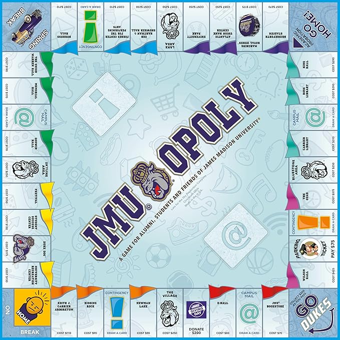 Late For The Sky: JMU-Opoly - James Madison University Themed Family Board Game Opoly-Style Traditional Play Or 1 Hr Version Ages 8+ 2-5 Players
