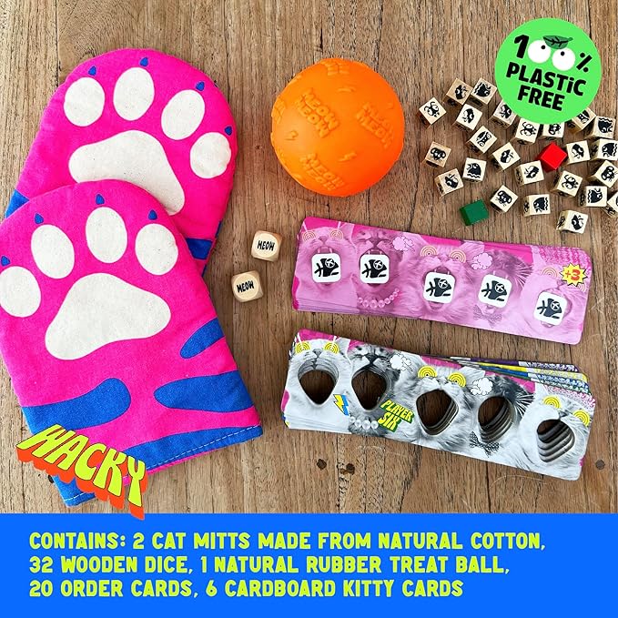MCMILLER ENTERTAINMENT The Cat Mitt Game – Hiss-terically Funny Family Board Game for Kids Teens &amp Adults | Pawsome Party Game for Game Night | Cat Lovers Tabletop Fun | Purrfect for Christmas
