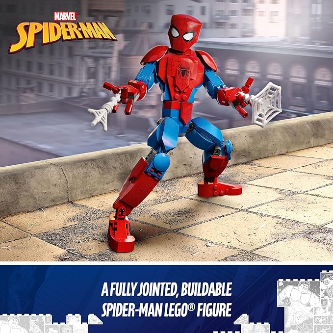 LEGO Marvel Spider-Man Building Toy Fully Articulated Action Figure Superhero Movie Set with Web Elements Gift for Grandchildren Collectible Model for Boys Girls and Kids Ages 8 and Up 76226