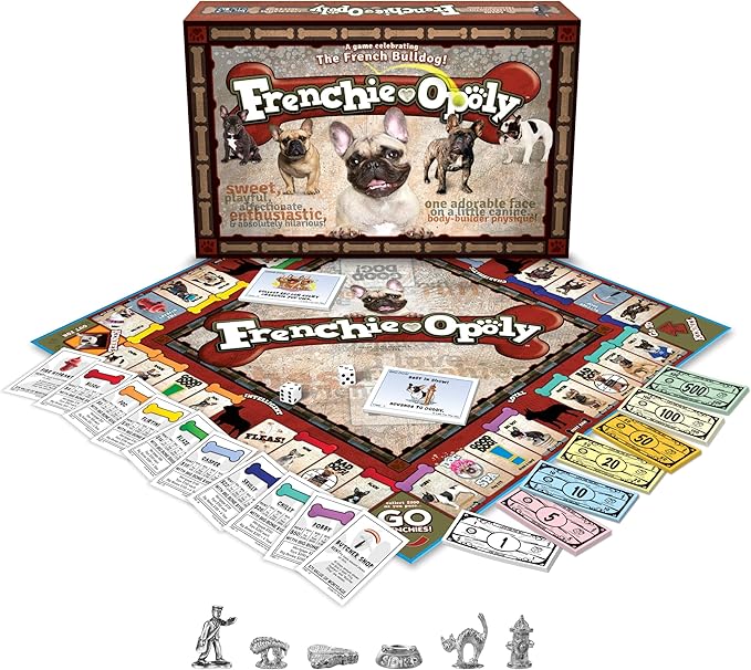 Late for The Sky Frenchie-Opoly | French Bulldog Board Game for Families &amp Adults 2-6 Players Ages 8+ Dog Lover Gift Strategy Property Trading Game